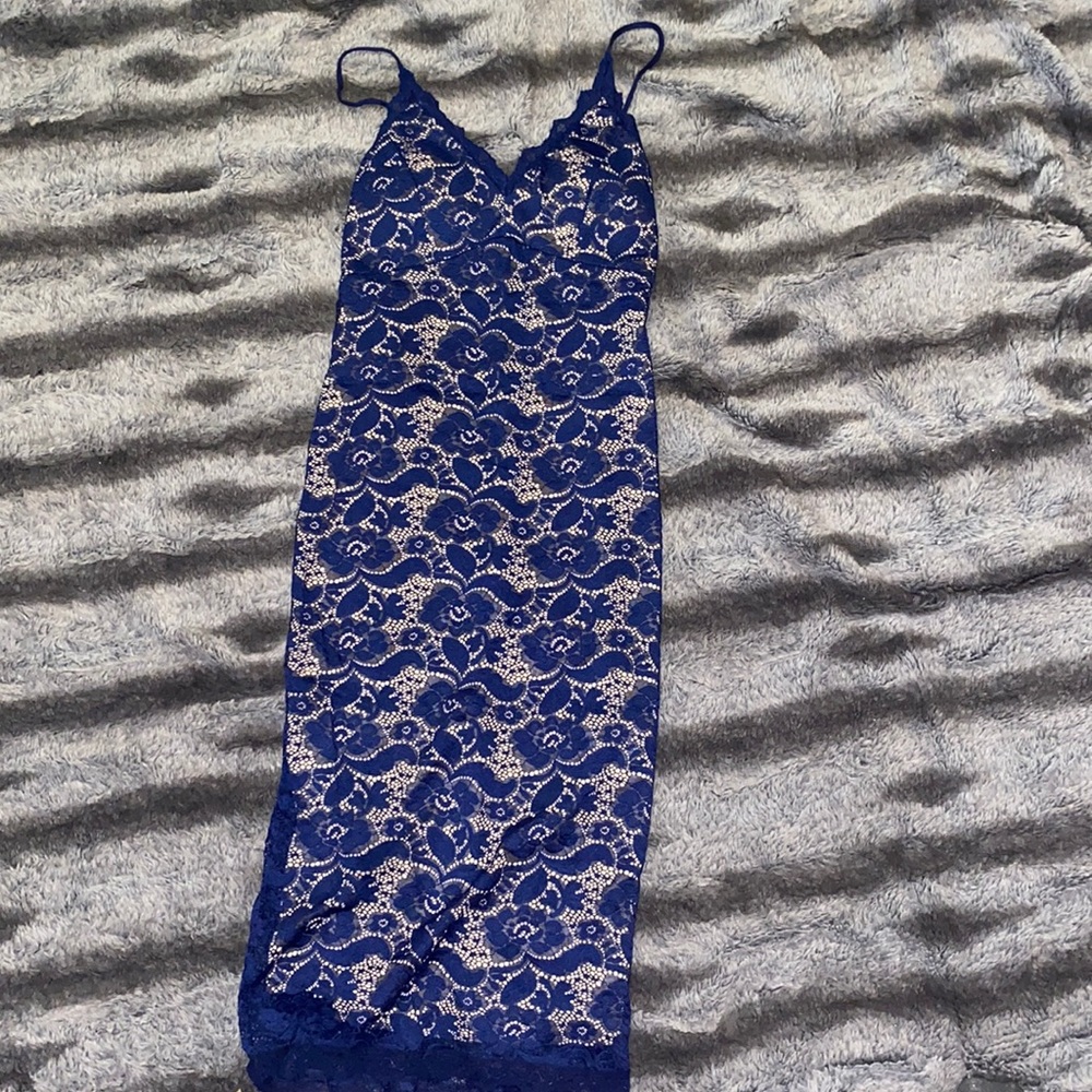 Lace blue dress from Fashion Nova